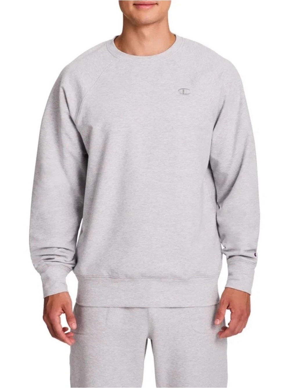 New Champion Men's Crewneck Sweatshirt in Light Gray Size Medium
